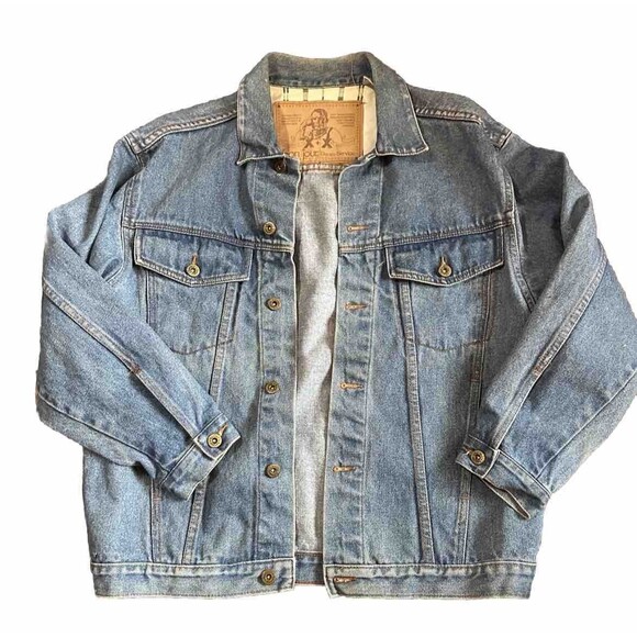 Bon Jour Jacket Men’s Medium Blue Rancher Denim Jean Coat 90s Clean Y2K Rare - Picture 4 of 10